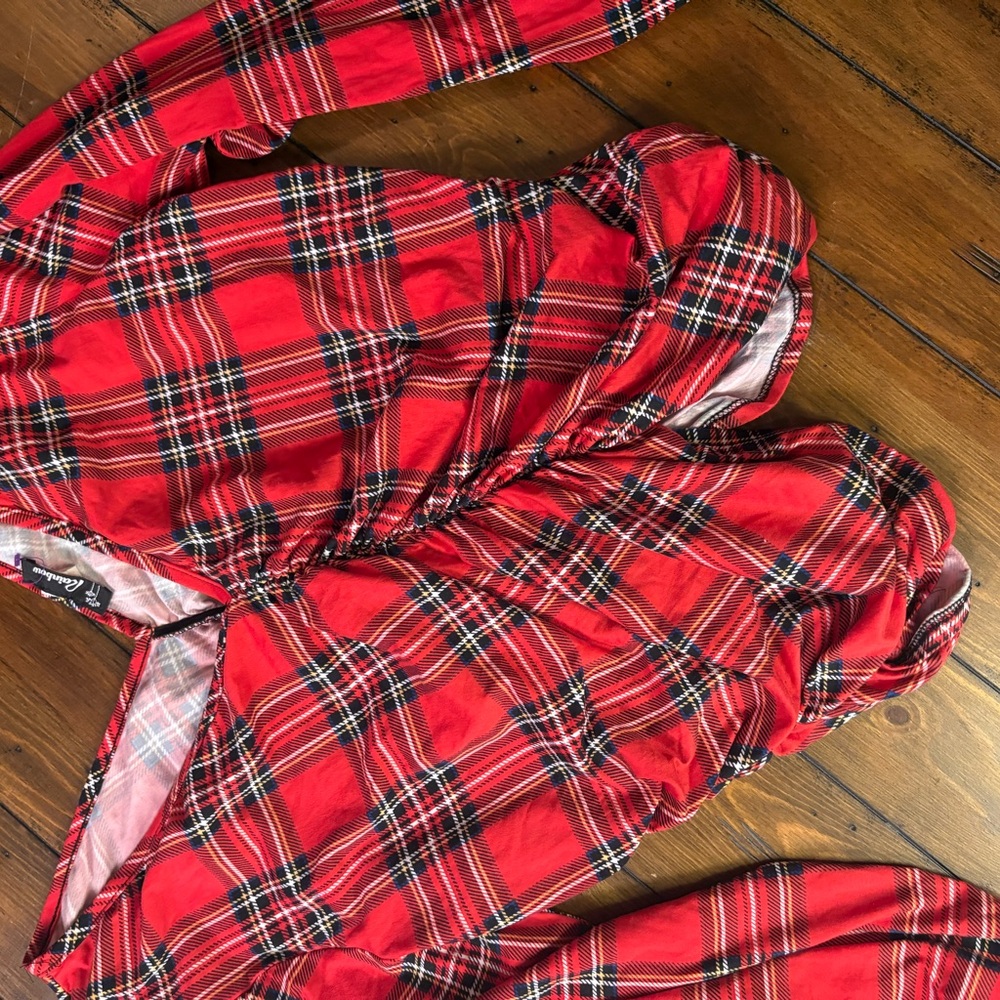 Rainbow Red Plaid Women's Top